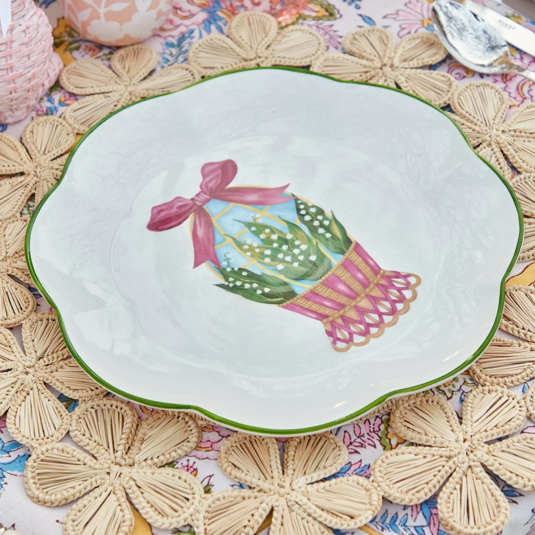 Mrs. Alice Crockery Sets|Scalloped Easter Dinner Plate (Set Of 4)