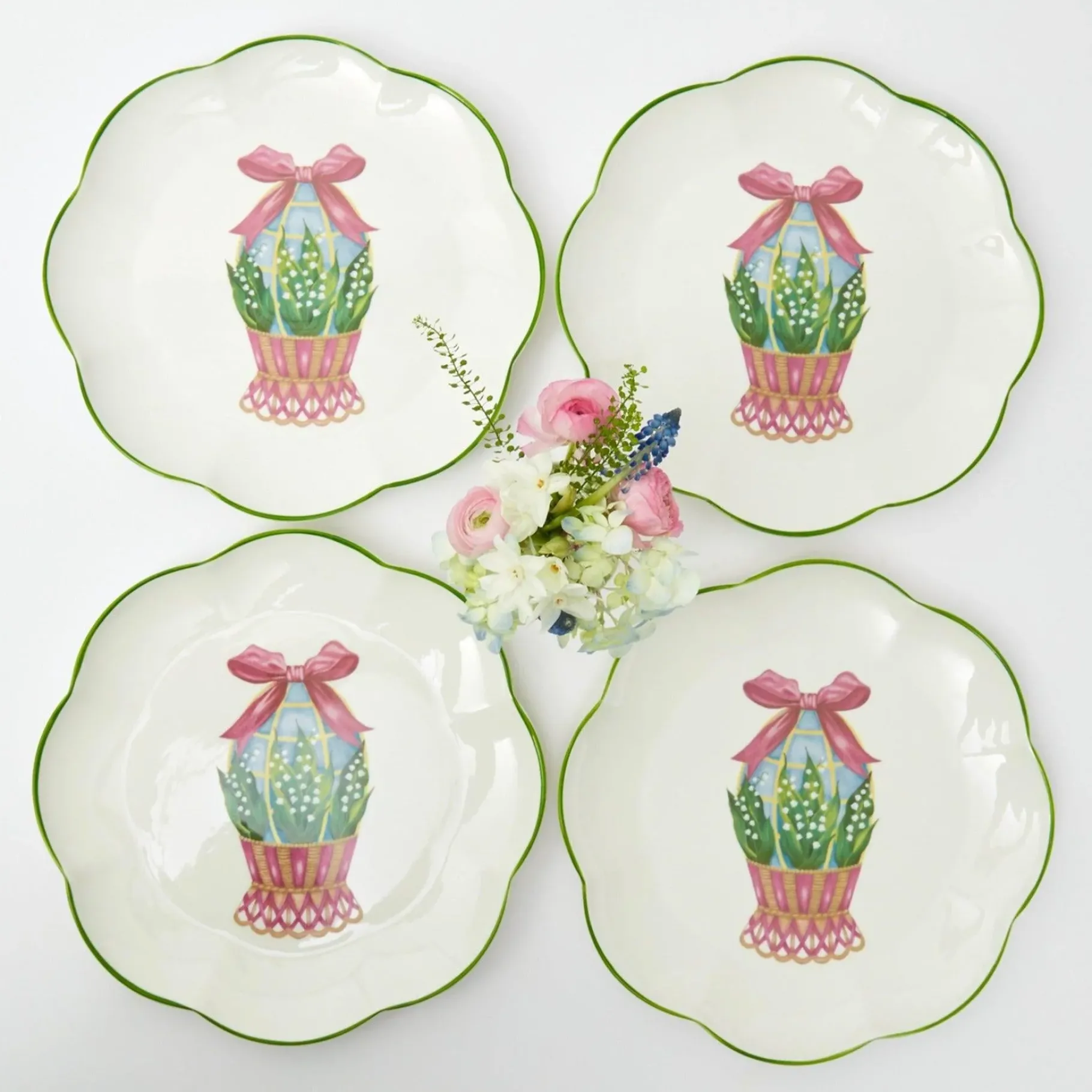 Mrs. Alice Dinner Plates|Scalloped Easter Dinner Plate (Set Of 4)