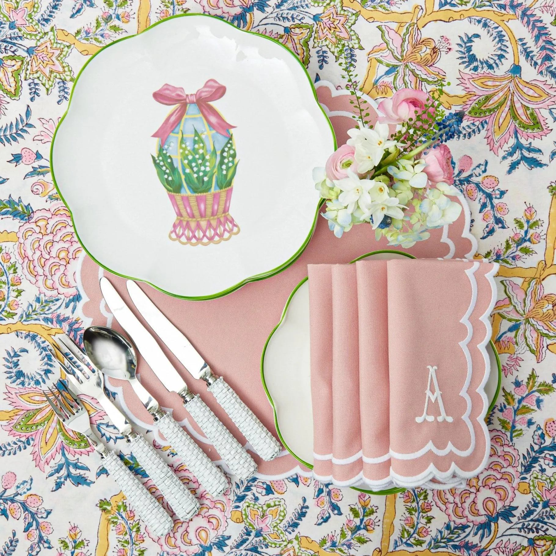 Mrs. Alice Dinner Plates|Scalloped Easter Dinner Plate (Set Of 4)