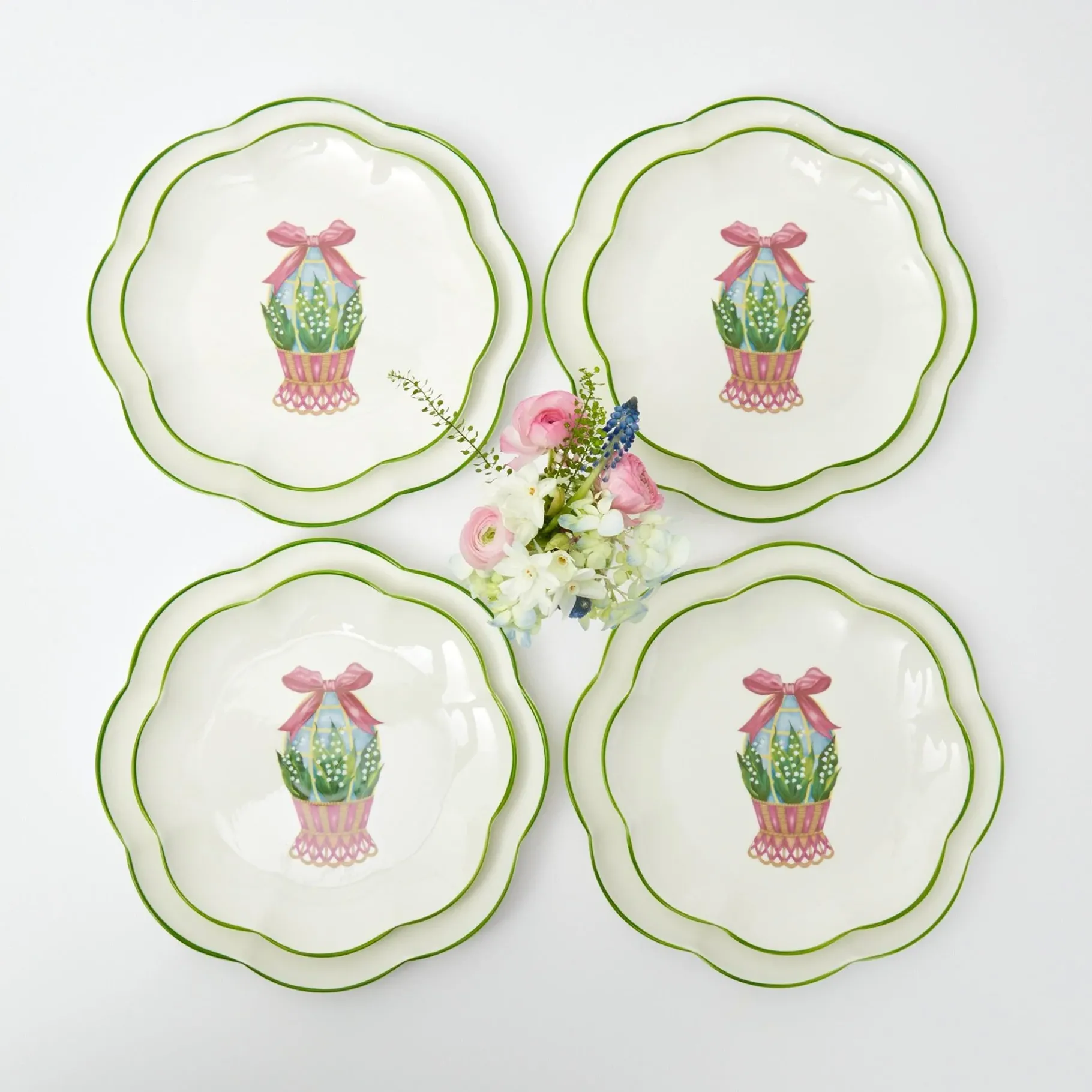 Mrs. Alice Starter Plates|Scalloped Easter Starter Plates (Set Of 4)