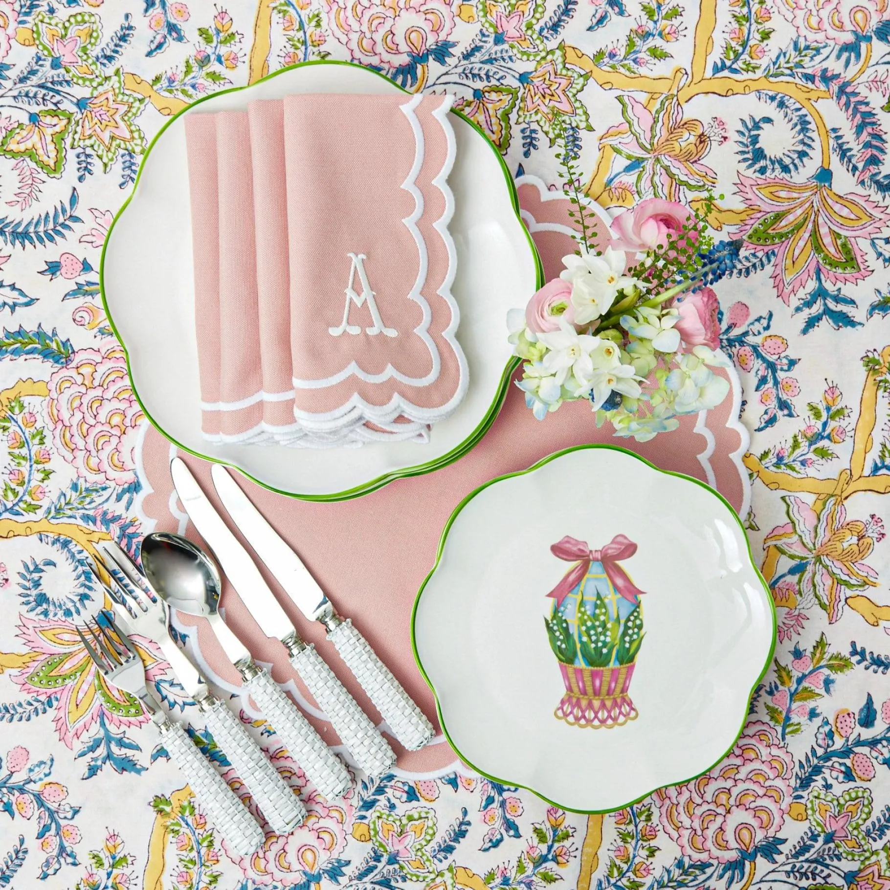 Mrs. Alice Starter Plates|Scalloped Easter Starter Plates (Set Of 4)