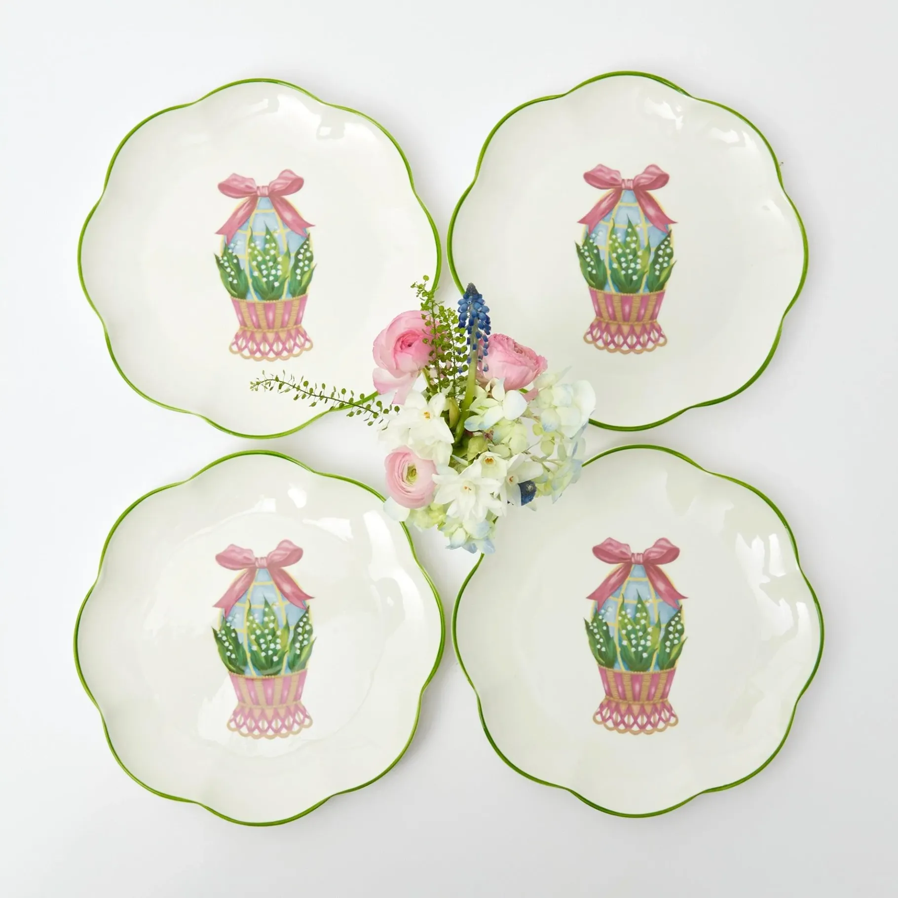 Mrs. Alice Crockery Sets|Scalloped Easter Starter Plates (Set Of 4)