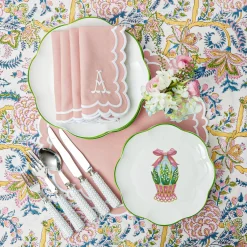 Mrs. Alice Crockery Sets|Scalloped Easter Starter Plates (Set Of 4)