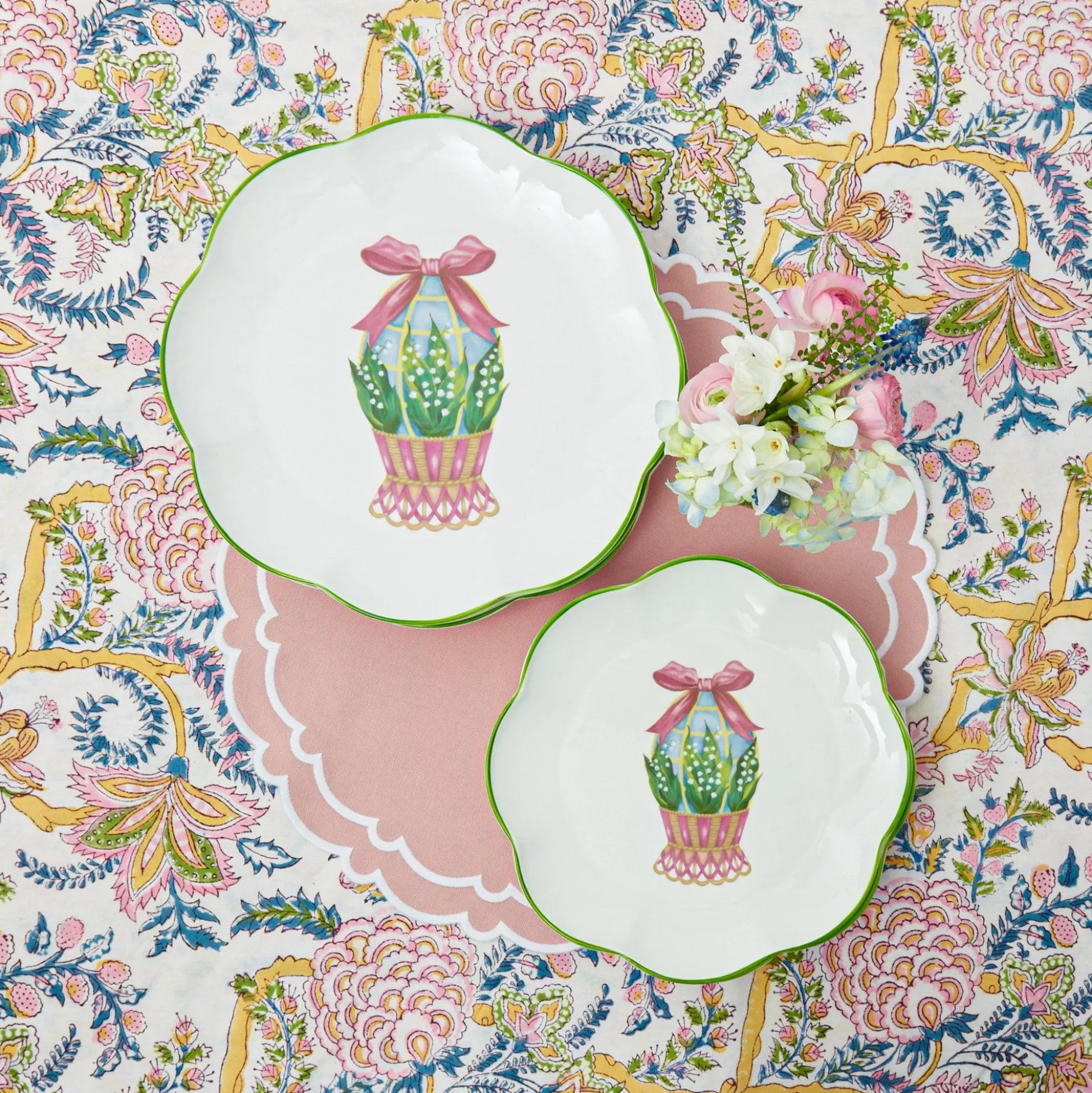 Mrs. Alice Crockery Sets|Scalloped Easter Starter Plates (Set Of 4)