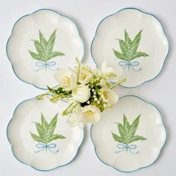 Mrs. Alice Starter Plates|Scalloped Lily Of The Valley Starter Plate (Set Of 4)