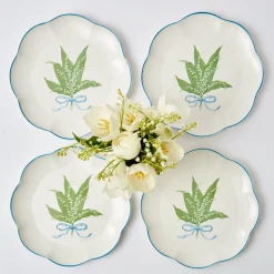 Mrs. Alice Crockery Sets|Scalloped Lily Of The Valley Dinner Plate (Set Of 4)