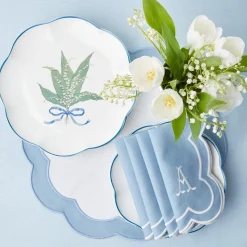 Mrs. Alice Crockery Sets|Scalloped Lily Of The Valley Dinner Plate (Set Of 4)
