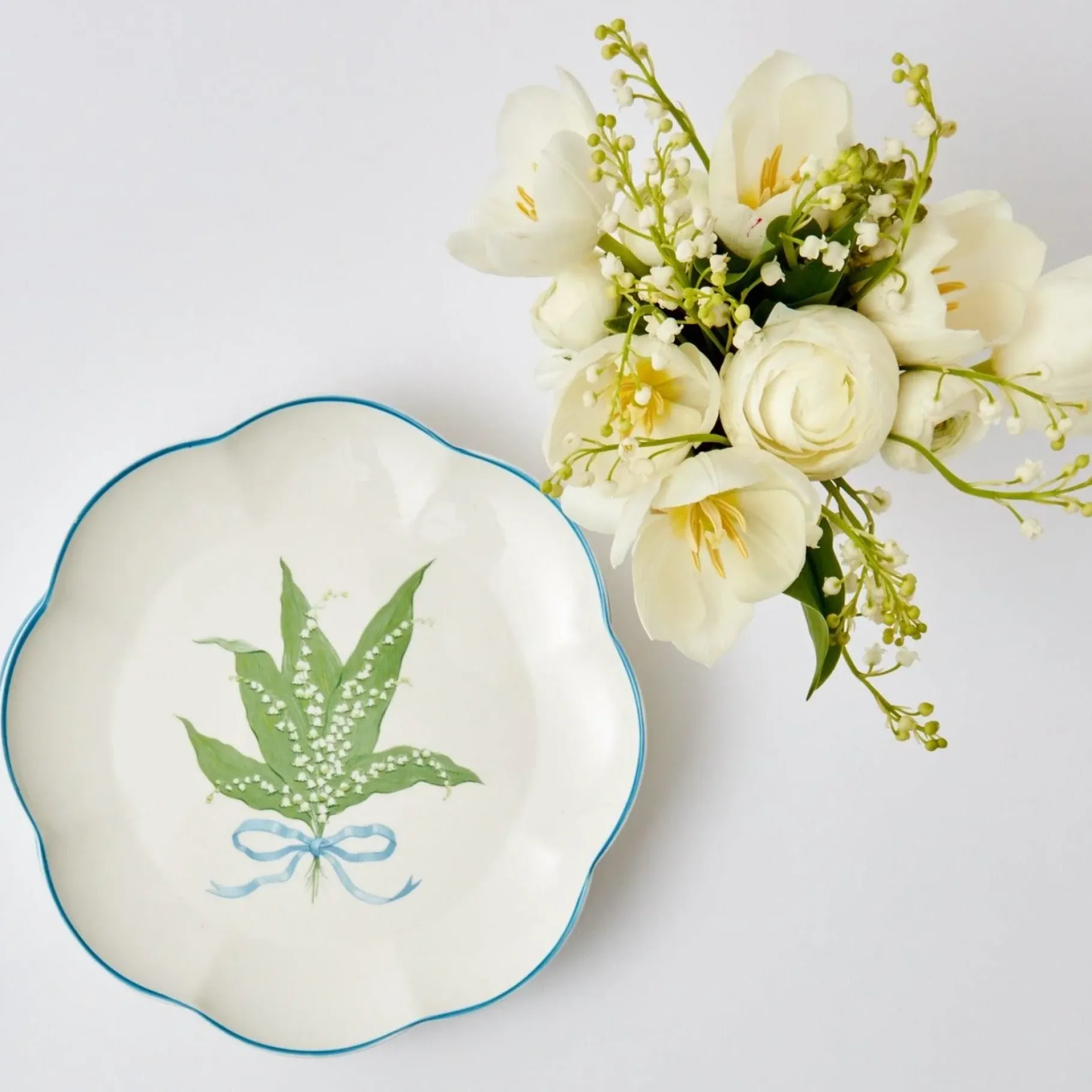 Mrs. Alice Starter Plates|Scalloped Lily Of The Valley Starter Plate