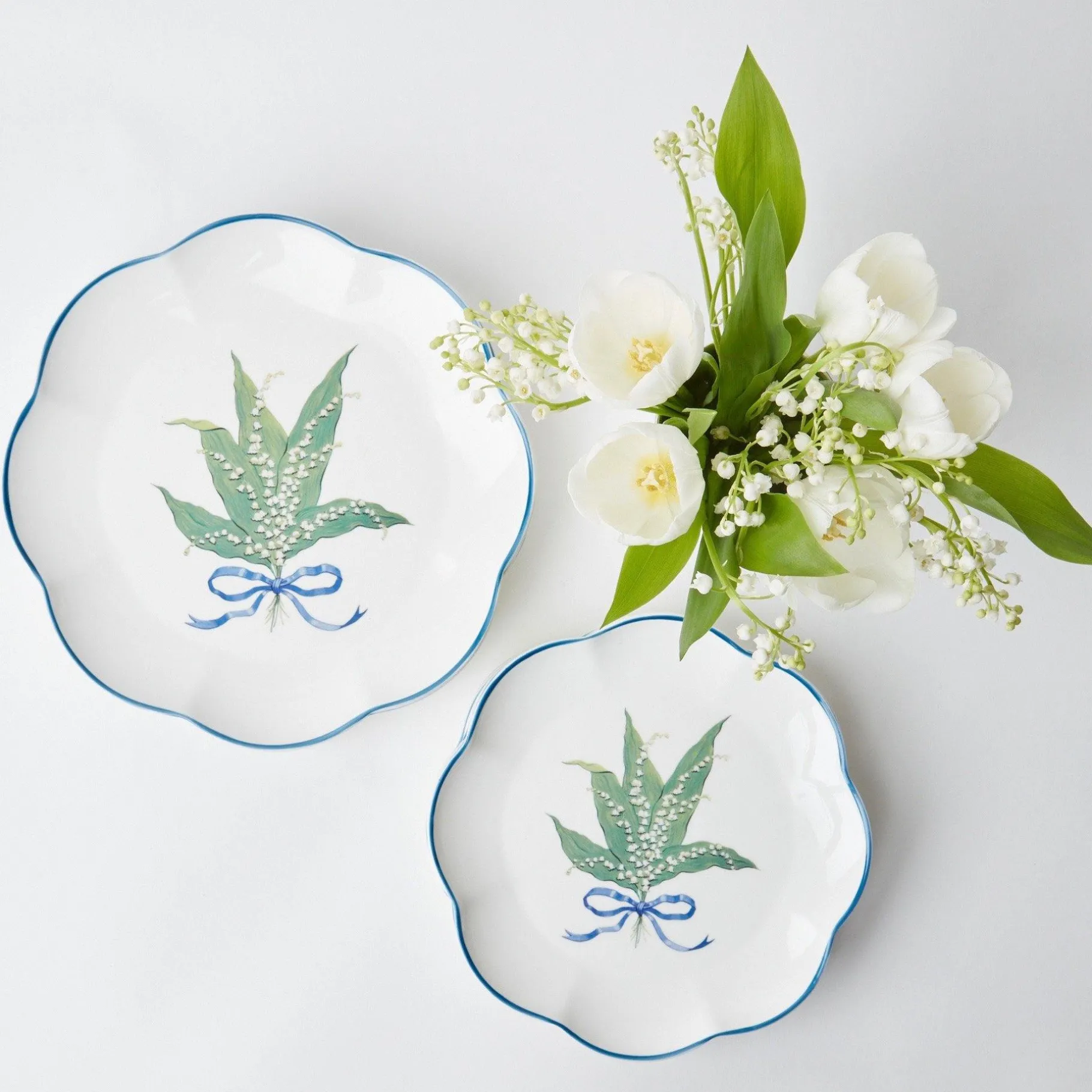 Mrs. Alice Starter Plates|Scalloped Lily Of The Valley Starter Plate