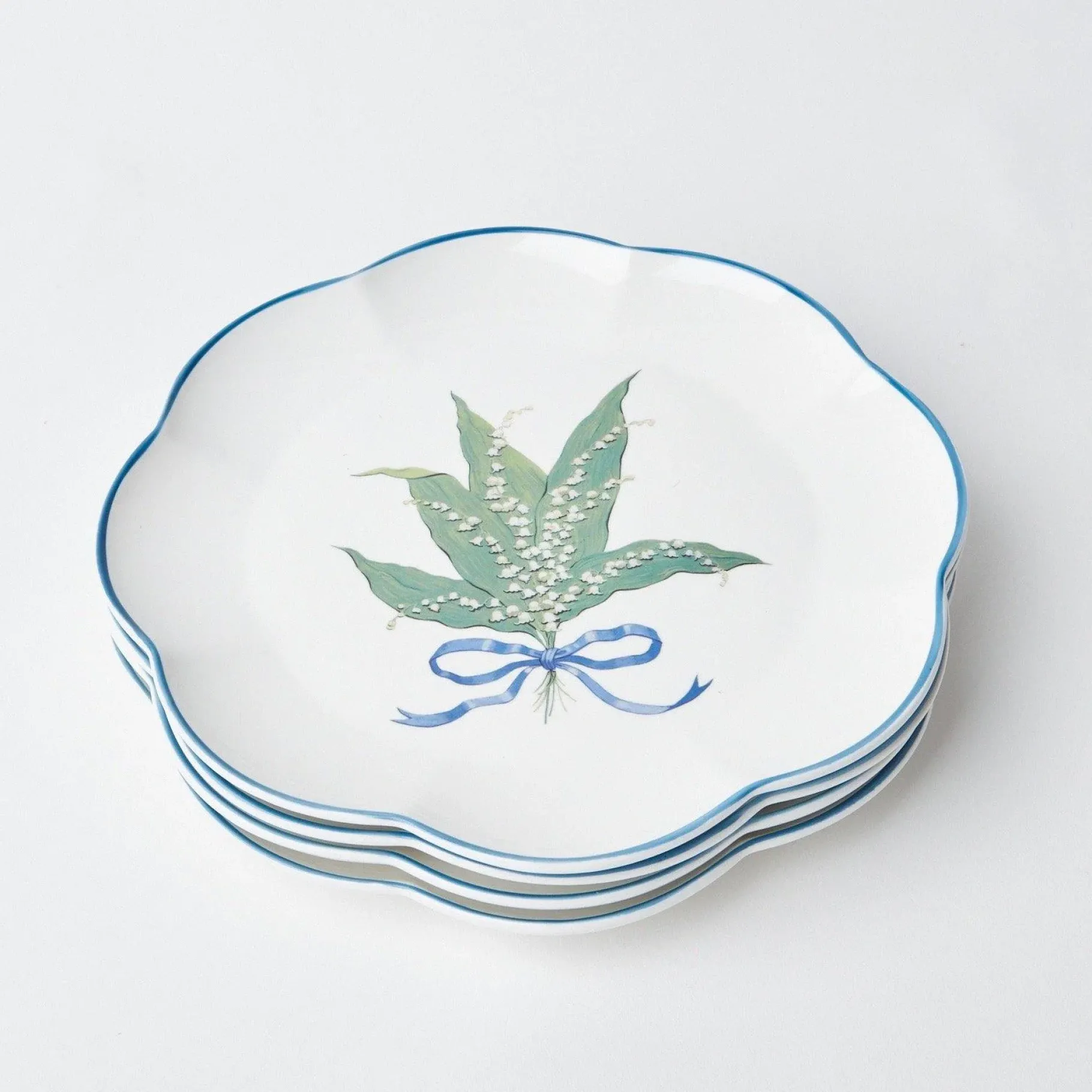 Mrs. Alice Starter Plates|Scalloped Lily Of The Valley Starter Plate