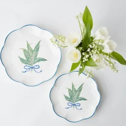 Mrs. Alice Dinner Plates|Scalloped Lily Of The Valley Dinner Plate (Set Of 4)
