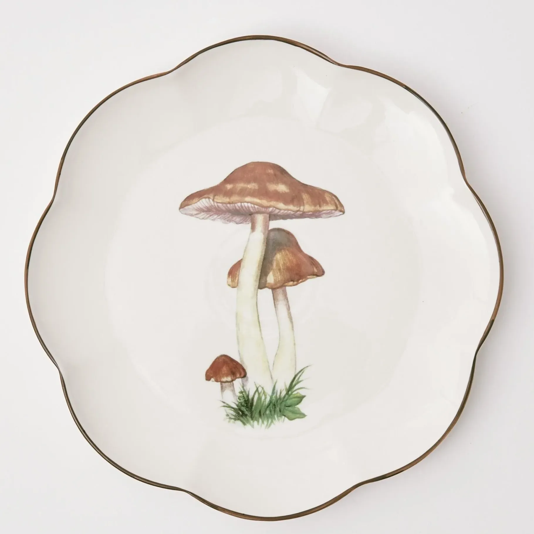 Mrs. Alice Crockery Sets|Scalloped Mushroom Dinner Plate (Set Of 4)