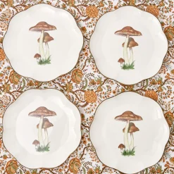 Mrs. Alice Crockery Sets|Scalloped Mushroom Dinner Plate (Set Of 4)