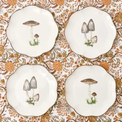 Mrs. Alice Starter Plates|Scalloped Mushroom Starter Plates (Set Of 4)