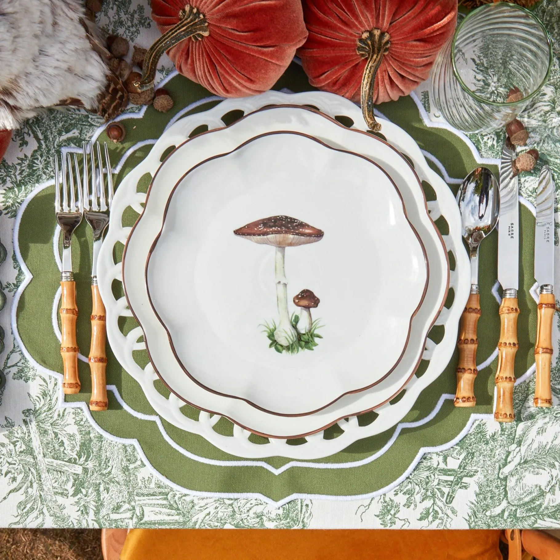 Mrs. Alice Starter Plates|Scalloped Mushroom Starter Plates (Set Of 4)