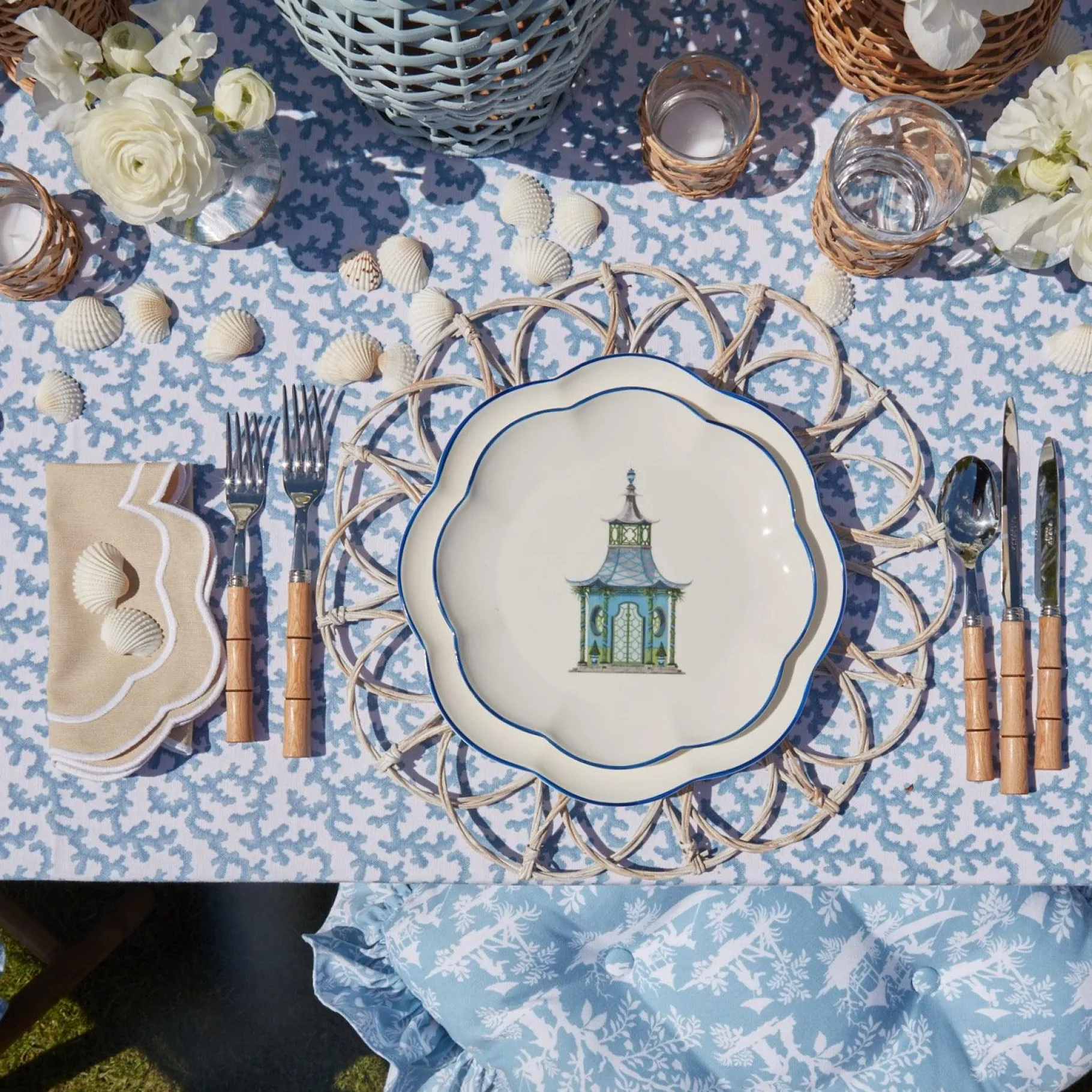 Mrs. Alice Crockery Sets|Scalloped Pagoda Starter Plate (Set Of 4)