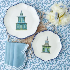 Mrs. Alice Crockery Sets|Scalloped Pagoda Starter Plate (Set Of 4)