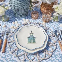 Mrs. Alice Crockery Sets|Scalloped Pagoda Starter Plate (Set Of 4)