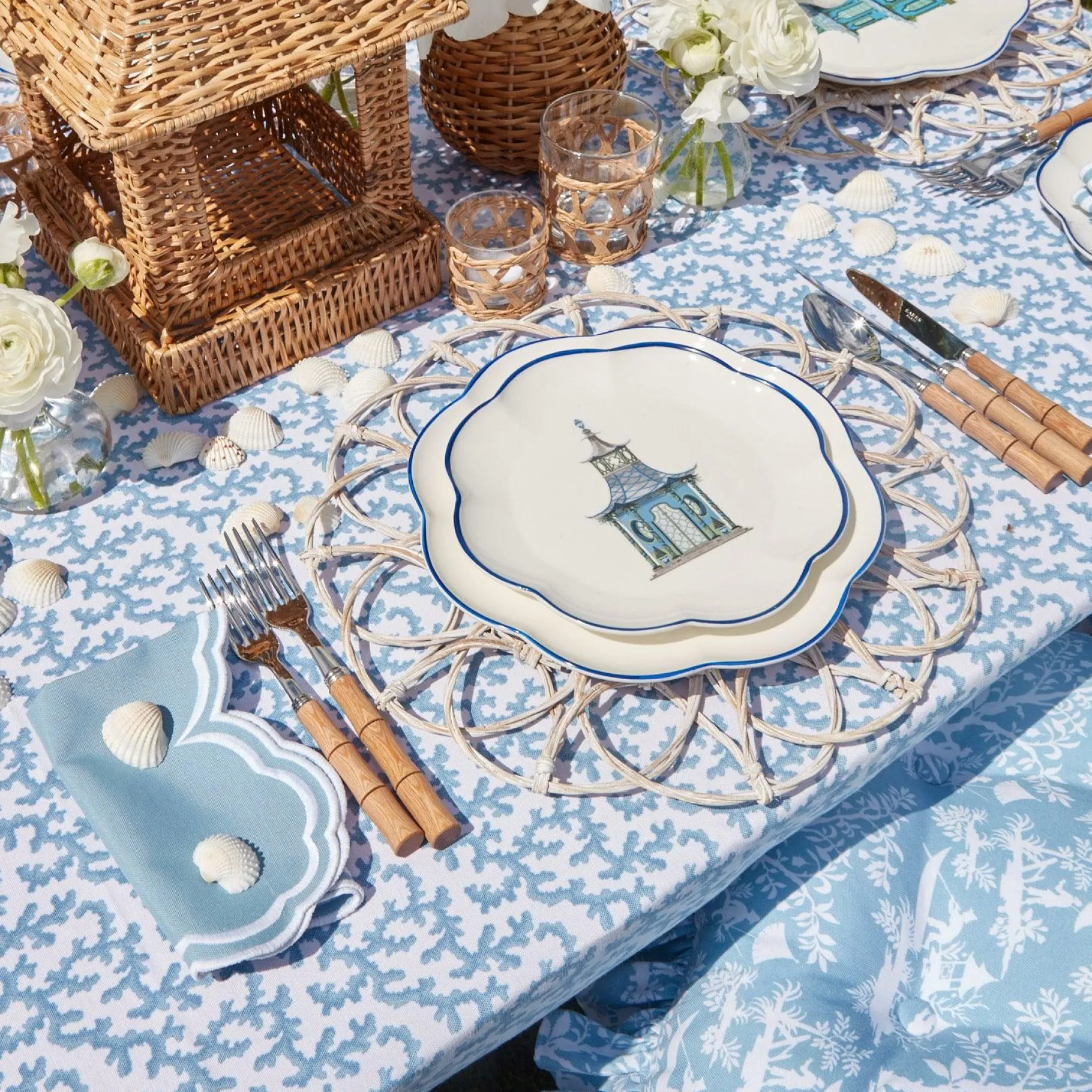 Mrs. Alice Crockery Sets|Scalloped Pagoda Starter Plate (Set Of 4)