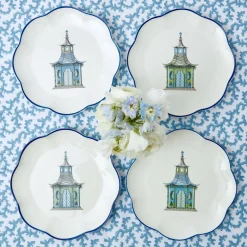 Mrs. Alice Crockery Sets|Scalloped Pagoda Starter Plate (Set Of 4)