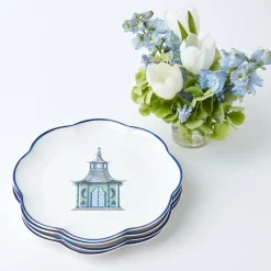 Mrs. Alice Crockery Sets|Scalloped Pagoda Starter Plate (Set Of 4)