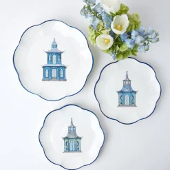Mrs. Alice Crockery Sets|Scalloped Pagoda Starter Plate (Set Of 4)