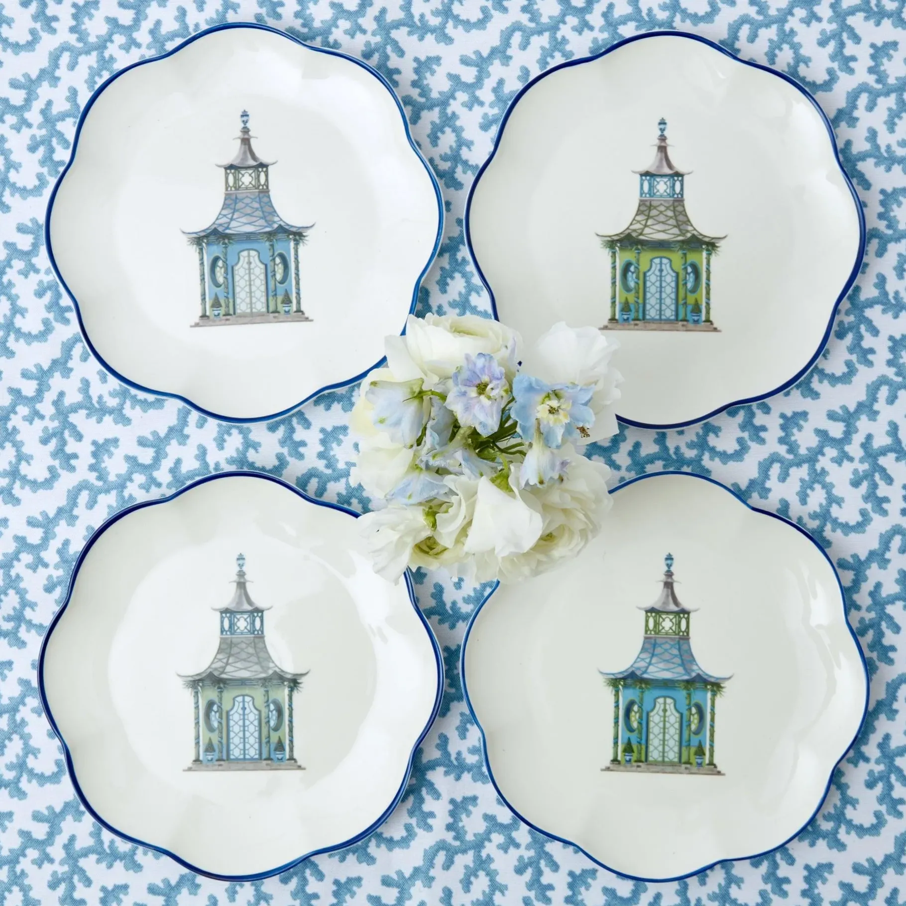 Mrs. Alice Starter Plates|Scalloped Pagoda Starter Plate (Set Of 4)