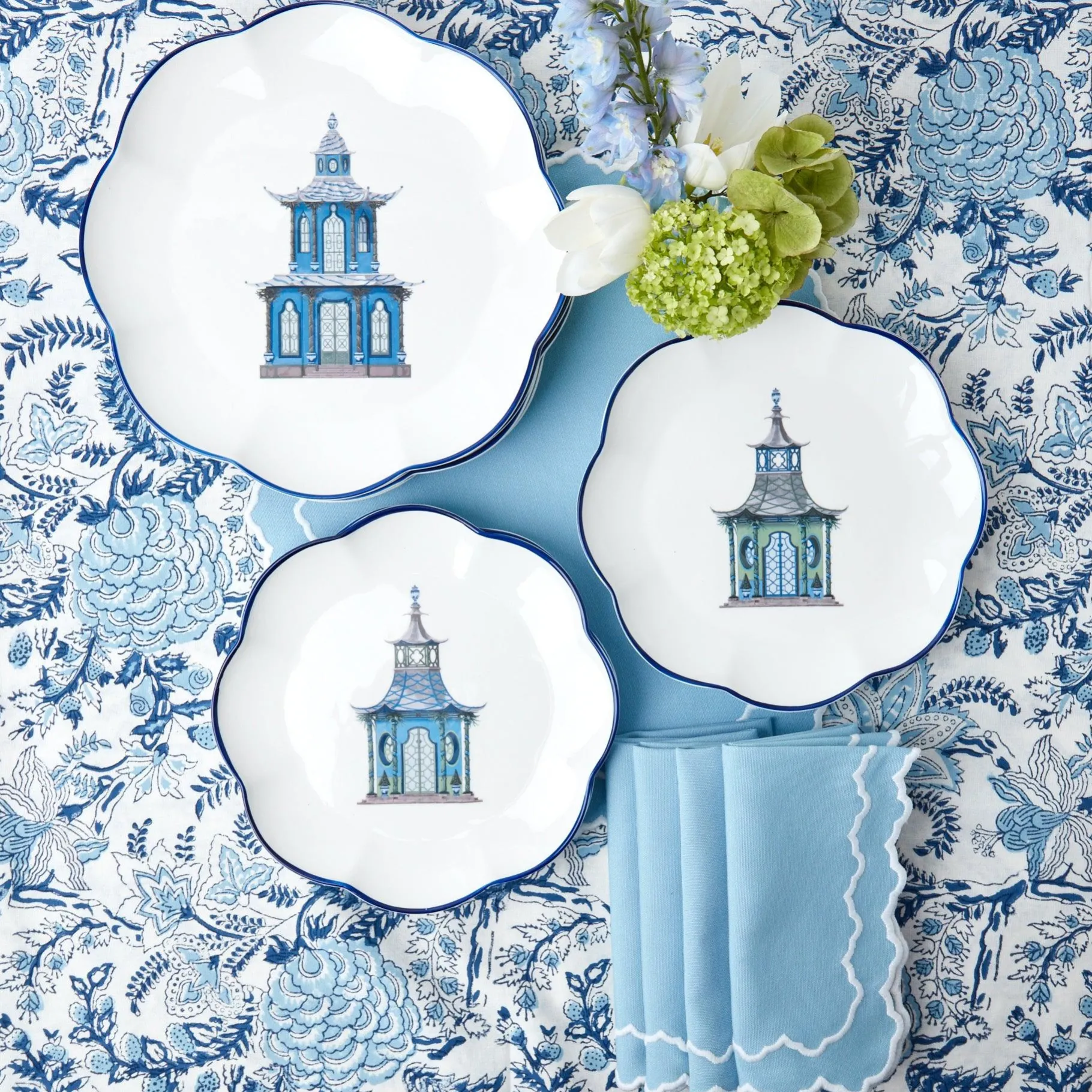 Mrs. Alice Starter Plates|Scalloped Pagoda Starter Plate (Set Of 4)