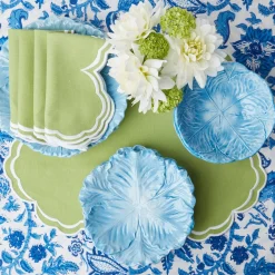 Mrs. Alice Napkins|Serena Apple Green Scalloped Napkins (Set Of 4)