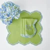 Mrs. Alice Napkins|Serena Apple Green With Blue Napkins (Set Of 4)