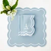 Mrs. Alice Napkins|Serena Applique Blue Napkins (Set Of 4)