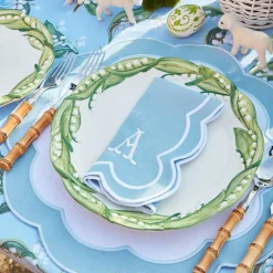 Mrs. Alice Napkins|Serena Applique Blue Napkins (Set Of 4)