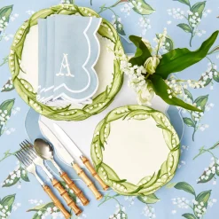 Mrs. Alice Napkins|Serena Applique Blue Napkins (Set Of 4)