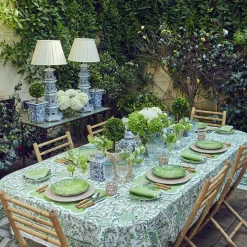 Mrs. Alice Placemats|Serena Applique Green Placemats (Set Of 4)