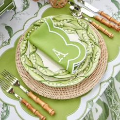 Mrs. Alice Placemats|Serena Applique Green Placemats (Set Of 4)