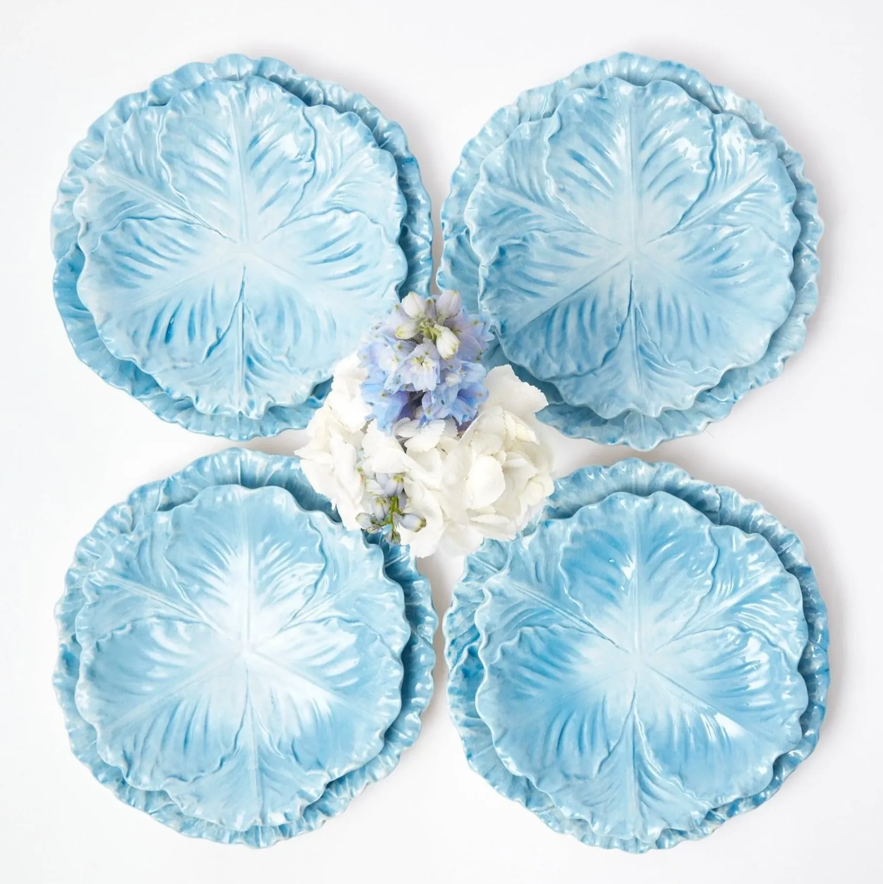 Mrs. Alice Crockery Sets|Serena Cabbage Dinner & Starter Plates (Set Of 8)