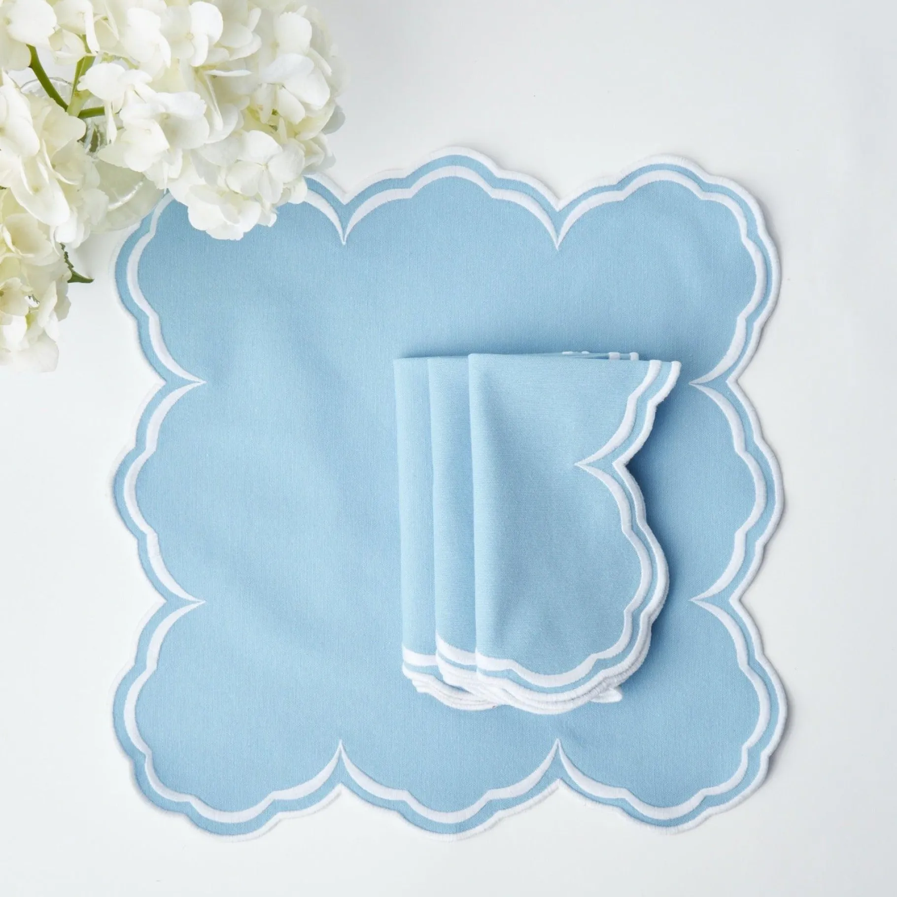 Mrs. Alice Placemats|Serena Cornflower Blue Placemats (Set Of 4)