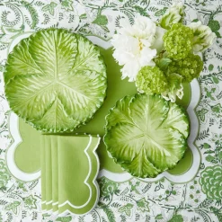 Mrs. Alice Crockery Sets|Serena Green Cabbage Dinner Plate (Set Of 4)