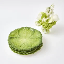 Mrs. Alice Crockery Sets|Serena Green Cabbage Dinner Plate (Set Of 4)