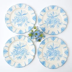Mrs. Alice Dinner Plates|Seville Blue Gardenia Dinner Plate (Set Of 4)