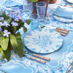 Mrs. Alice Dinner Plates|Seville Blue Gardenia Dinner Plate (Set Of 4)