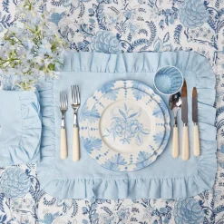 Mrs. Alice Dinner Plates|Seville Blue Gardenia Dinner Plate (Set Of 4)