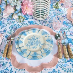 Mrs. Alice Dinner Plates|Seville Blue Gardenia Dinner Plate (Set Of 4)