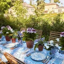 Mrs. Alice Crockery Sets|Seville Blue Gardenia Dinner Plate (Set Of 4)