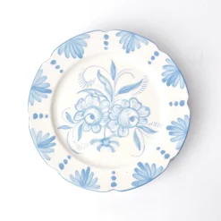 Mrs. Alice Crockery Sets|Seville Blue Gardenia Dinner Plate (Set Of 4)