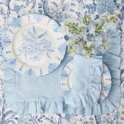 Mrs. Alice Crockery Sets|Seville Blue Gardenia Dinner Plate (Set Of 4)