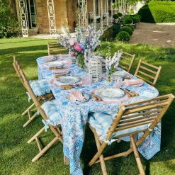 Mrs. Alice Crockery Sets|Seville Blue Gardenia Dinner Plate (Set Of 4)