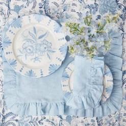 Mrs. Alice Seville Crockery|Seville Blue Gardenia Dinner Plate