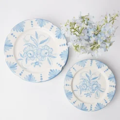 Mrs. Alice Seville Crockery|Seville Blue Gardenia Starter Plate (Set Of 4)