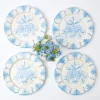 Mrs. Alice Crockery Sets|Seville Blue Gardenia Starter Plate (Set Of 4)